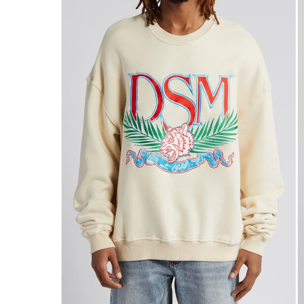 Diet Starts Monday Tiger Embroidered Cotton Fleece Sweatshirt